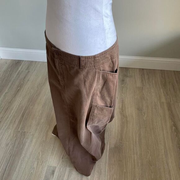 Cato Chocolate Brown Low Rise Maxi Cargo Skirt Vintage Y2K Womens 16 Boho Grunge - Picture 3 of 8